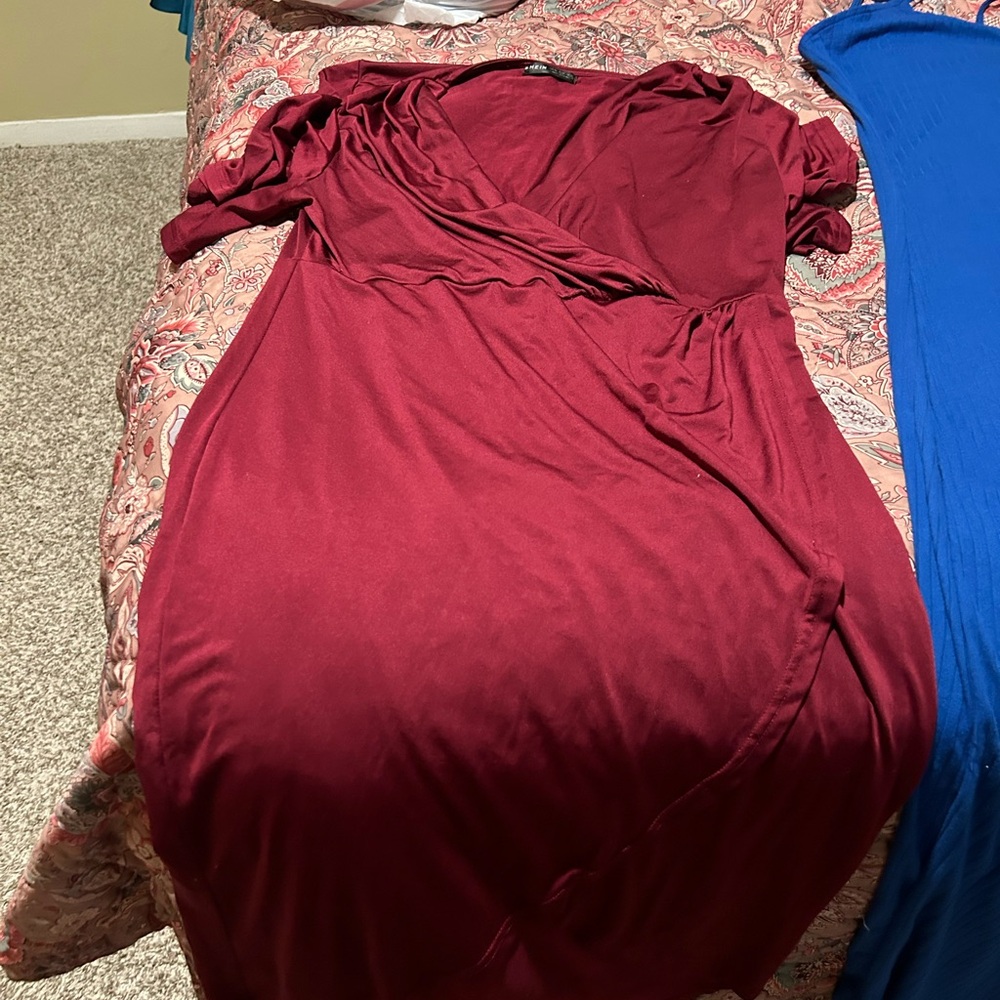Elegant Burgundy Wrap Dress